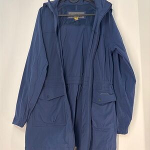 Eddie Bauer Navy Hooded Rain Jacket  (WATER PROOF)